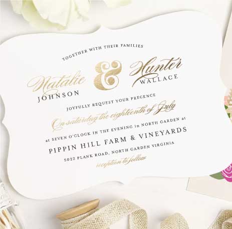 foil wedding invitations